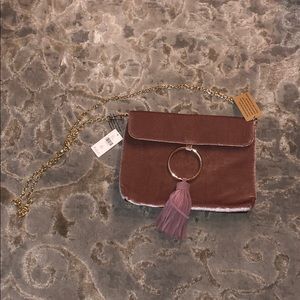 NWT Anthropologie Pink Velvet Purse
